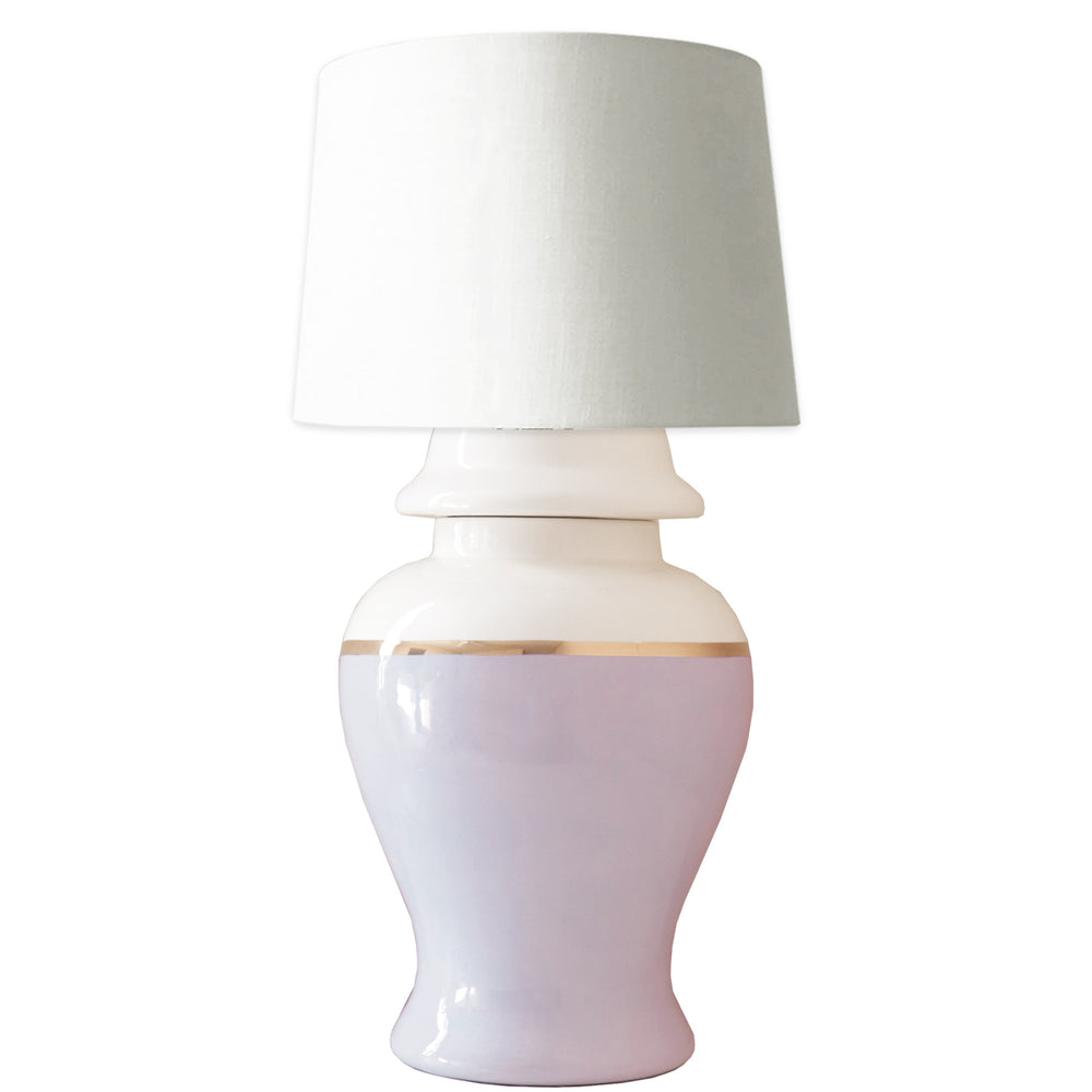 Light Lavender Color Block Ginger Jar Lamp