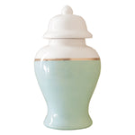 Sea Glass Color Block Ginger Jar with Gold Accent