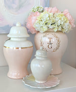 Blush Color Block Ginger Jar with Gold Accent