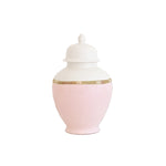 Cherry Blossom Pink Color Block Ginger Jar with Gold Accent