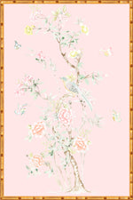 "Chinoiserie Garden 1" Framed Panel in "Blush" by Lo Home X Tashi Tsering