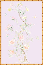 "Chinoiserie Garden 1" Framed Panel in "Lilac" by Lo Home X Tashi Tsering