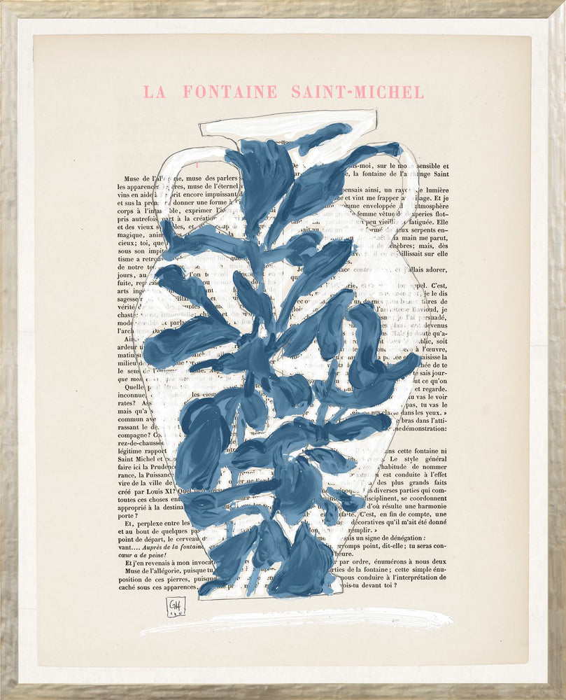 Parisian Page Print 7- Blue and White Vase