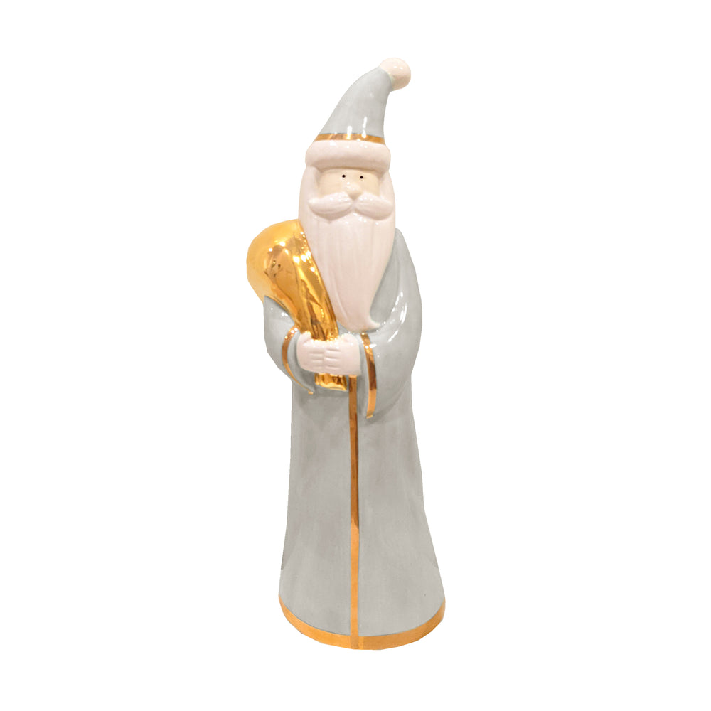 Light Gray Santa with 22K Gold Accents