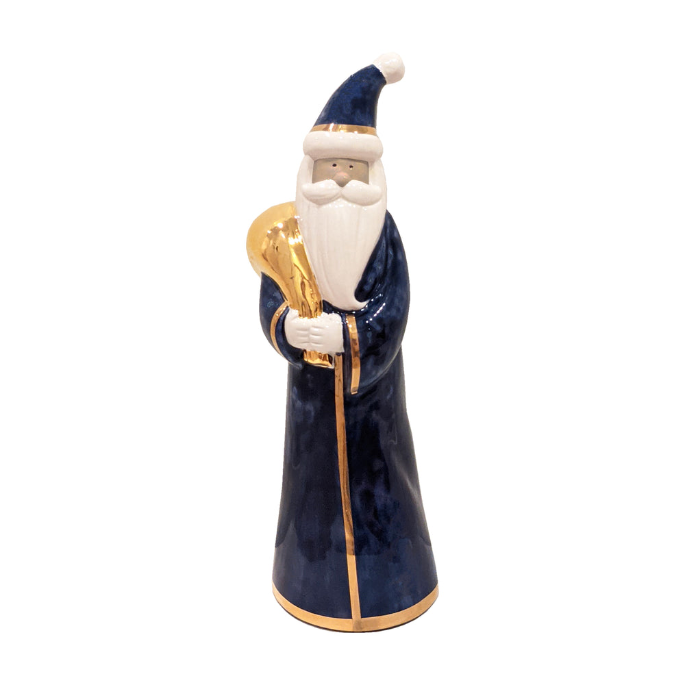 Navy Blue Santa with 22K Gold Accents