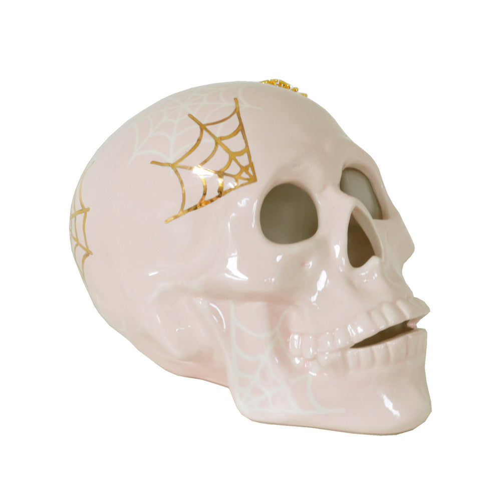 "Mr. Bones and Charlotte" Skull Decor with 22K Gold Accents- Blush