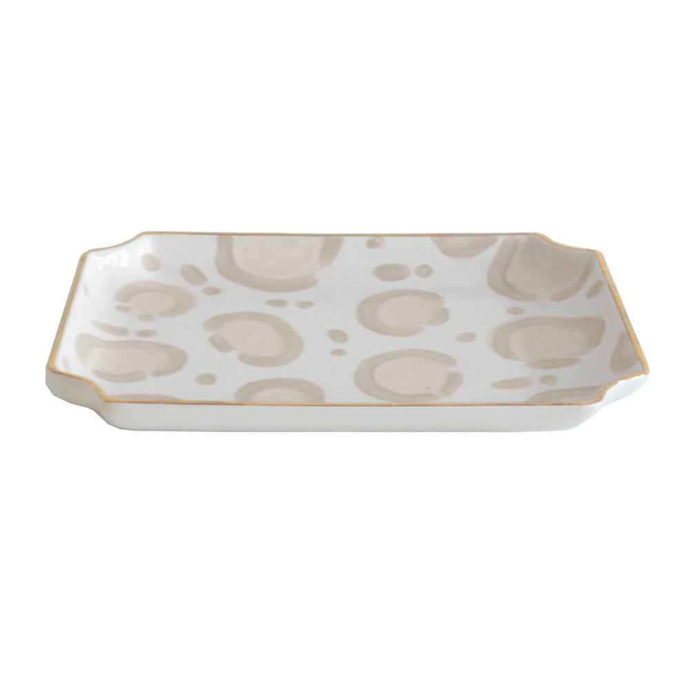 Leopard Trays with Gold Accent